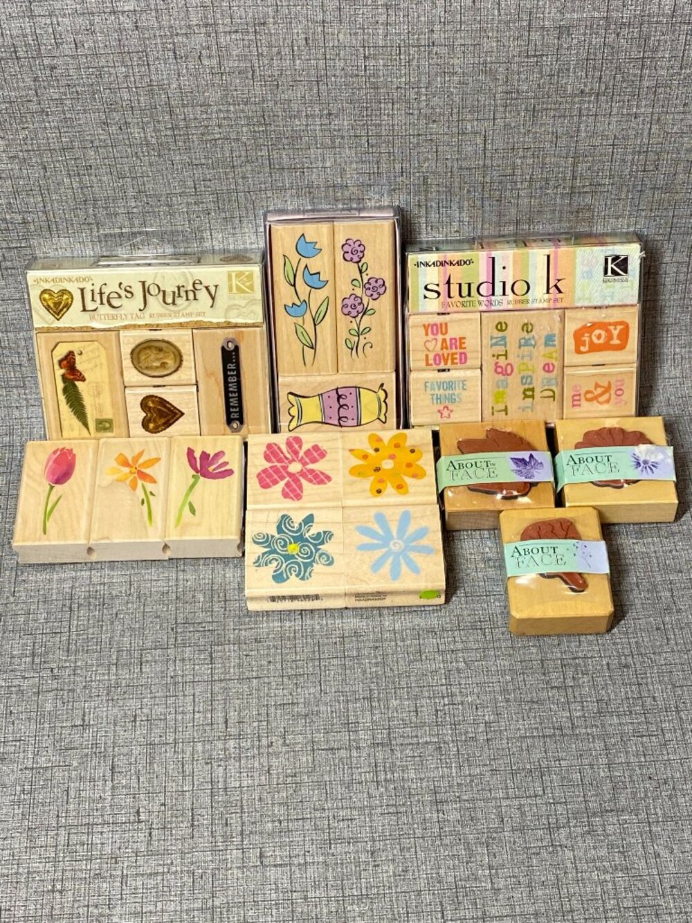 VTG Y2K NEW INKADINKADO Stamp Set Wooden Stamps Lot Of 5 Sets New Old Stock